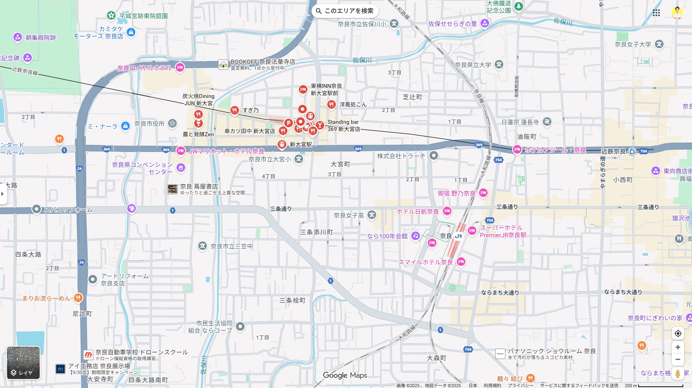 新大宮・JR奈良・近鉄奈良駅